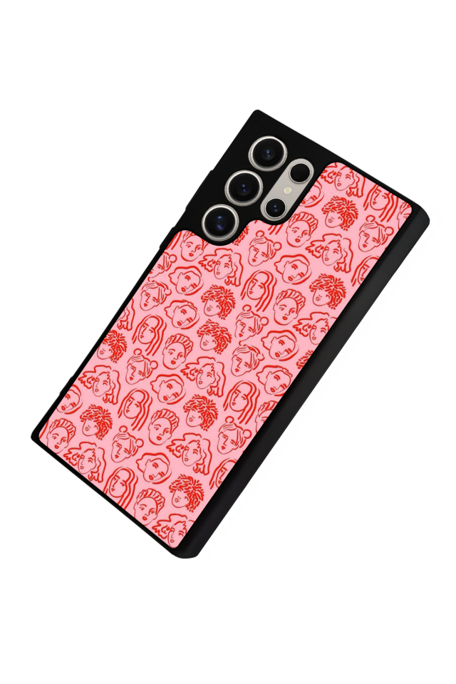 Samsung Galaxy S22 Ultra Uyumlu Line Art Tasarımlı Glossy Premium Kılıf