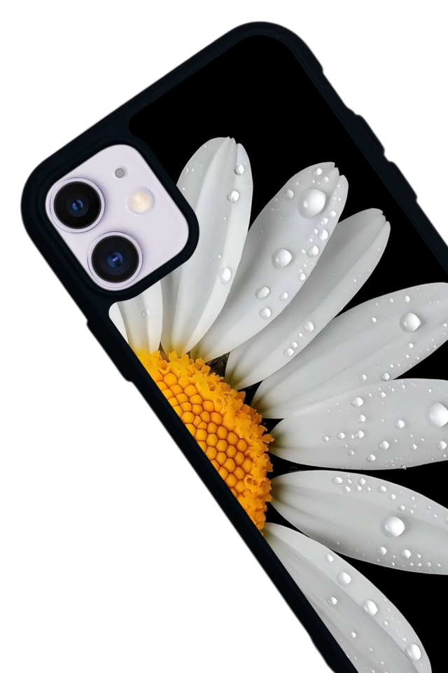 iPhone 11 Uyumlu Papatya Tasarımlı Glossy Premium Kılıf