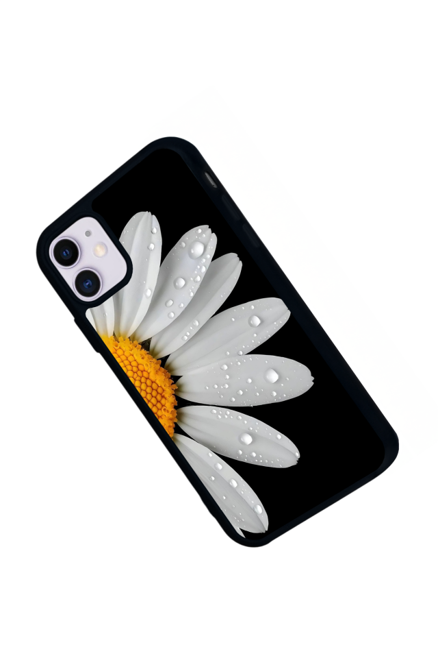 iPhone 11 Uyumlu Papatya Tasarımlı Glossy Premium Kılıf