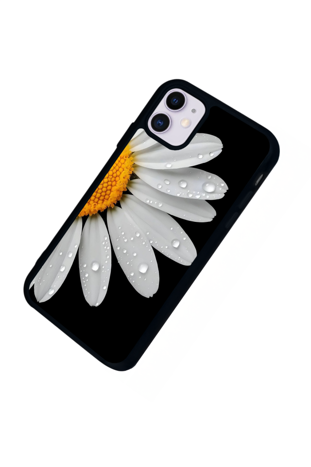iPhone 11 Uyumlu Papatya Tasarımlı Glossy Premium Kılıf