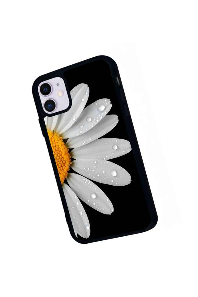 iPhone 11 Uyumlu Papatya Tasarımlı Glossy Premium Kılıf