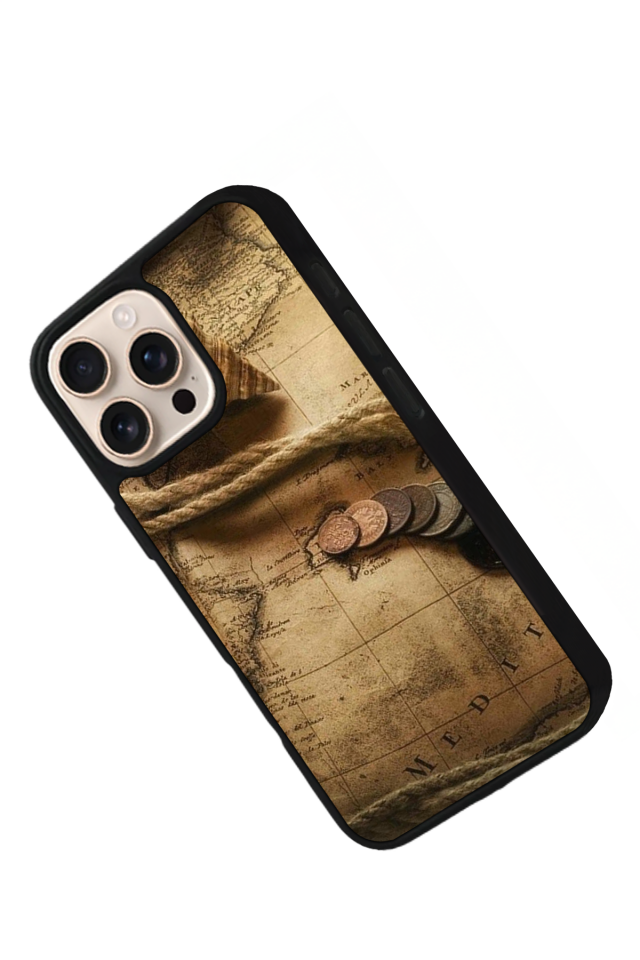 iPhone 16 Pro Max Uyumlu Pusula Tasarımlı Glossy Premium Kılıf