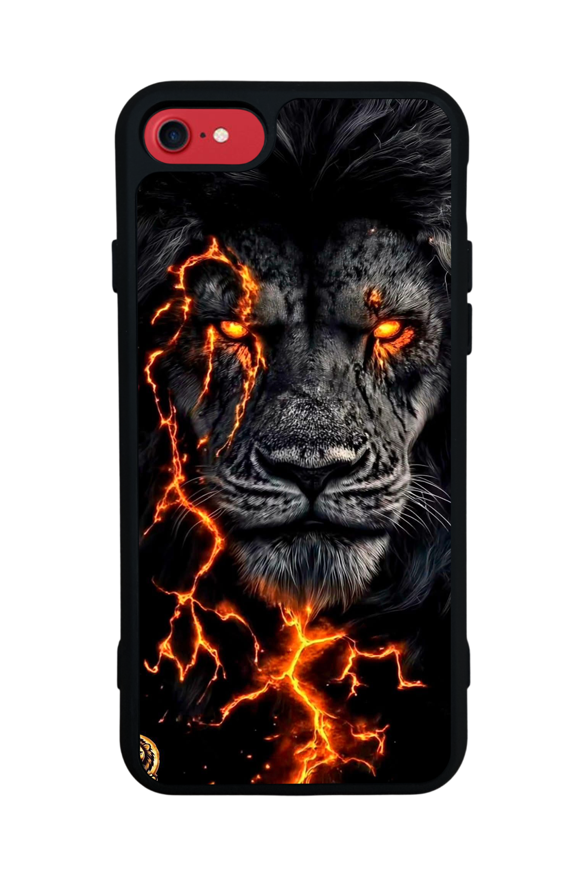 iPhone SE Uyumlu Aslan Tasarımlı Glossy Premium Kılıf