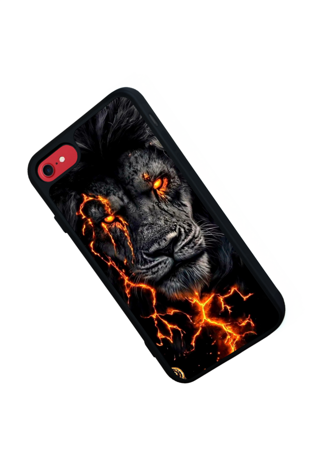 iPhone SE Uyumlu Aslan Tasarımlı Glossy Premium Kılıf