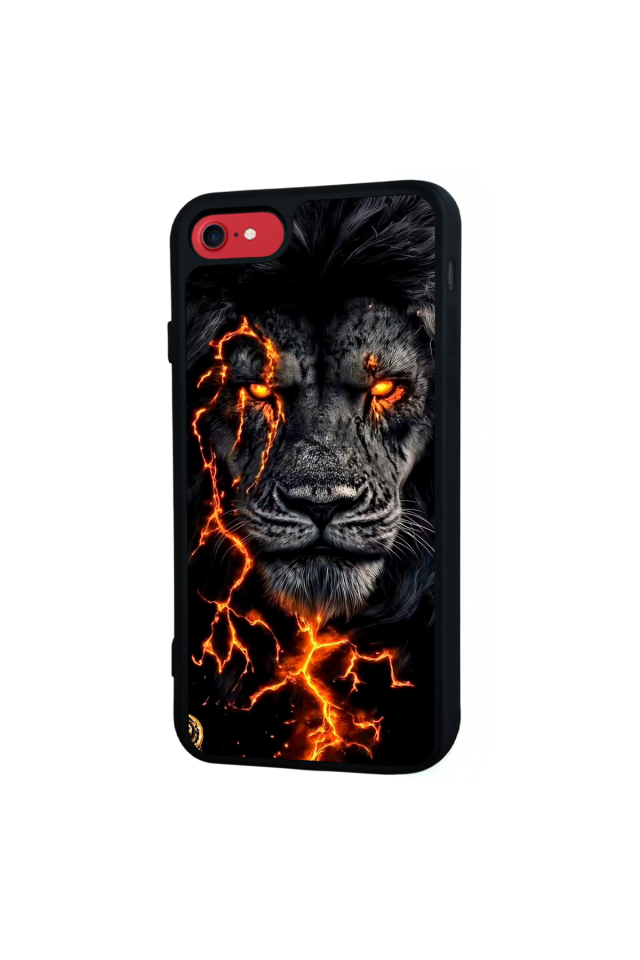 iPhone SE Uyumlu Aslan Tasarımlı Glossy Premium Kılıf