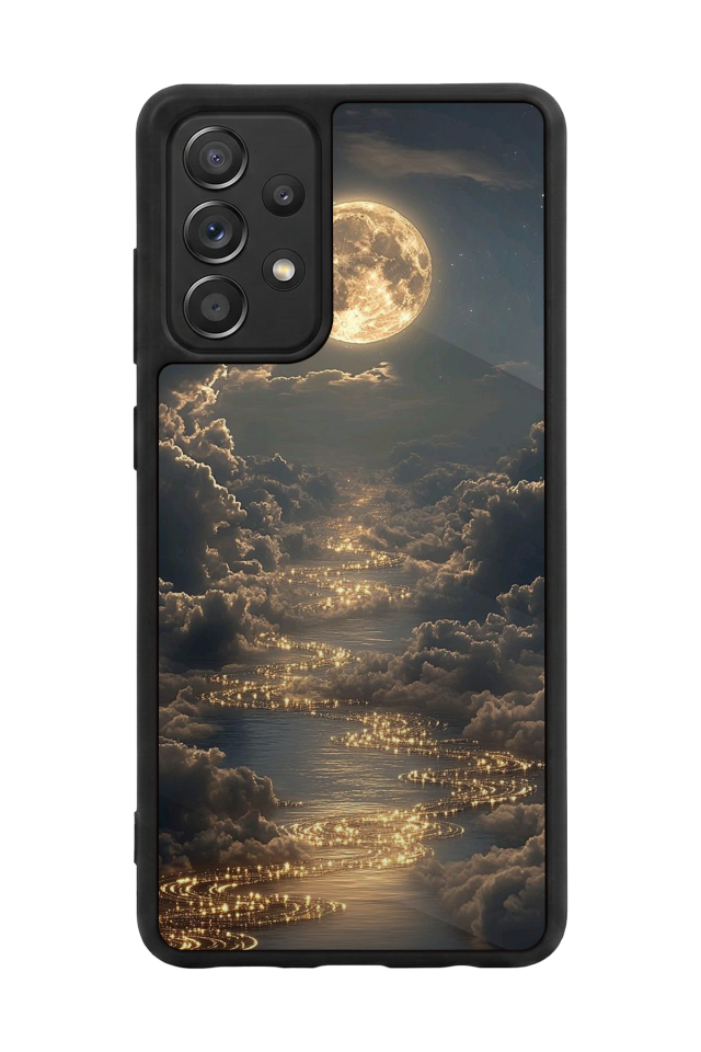 Samsung Galaxy A72 Uyumlu Ay Tasarımlı Glossy Premium Kılıf