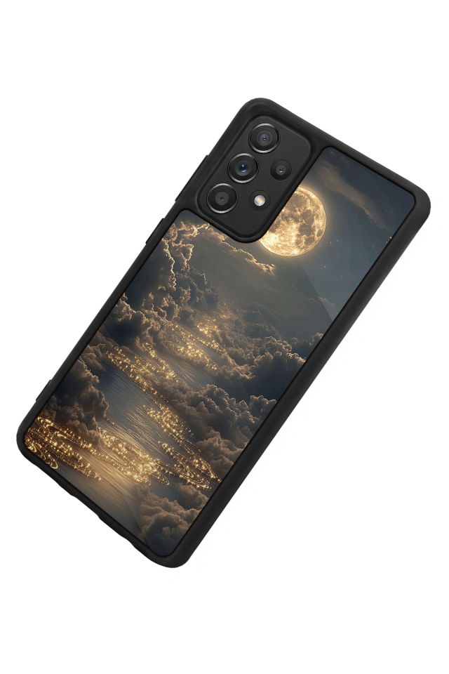 Samsung Galaxy A72 Uyumlu Ay Tasarımlı Glossy Premium Kılıf