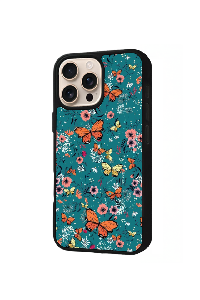 iPhone 14 Pro Uyumlu Kelebek Tasarımlı Glossy Premium Kılıf