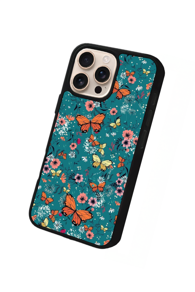 iPhone 14 Pro Uyumlu Kelebek Tasarımlı Glossy Premium Kılıf