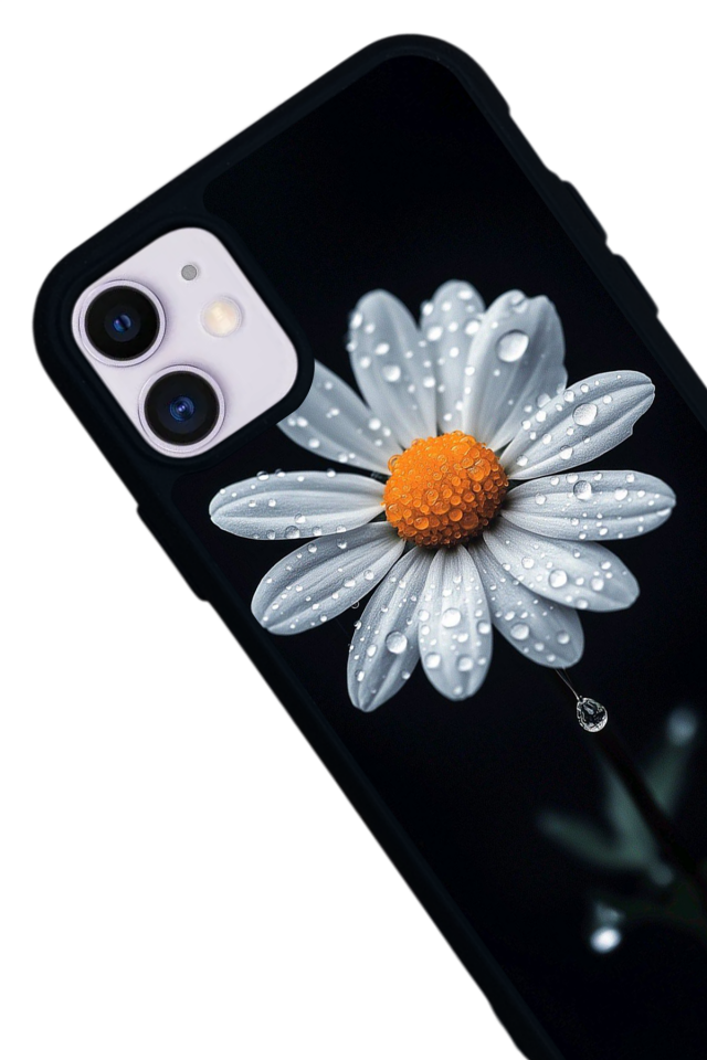 iPhone 11 Uyumlu Papatya Tasarımlı Glossy Premium Kılıf