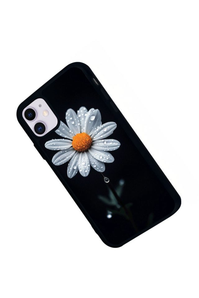 iPhone 11 Uyumlu Papatya Tasarımlı Glossy Premium Kılıf