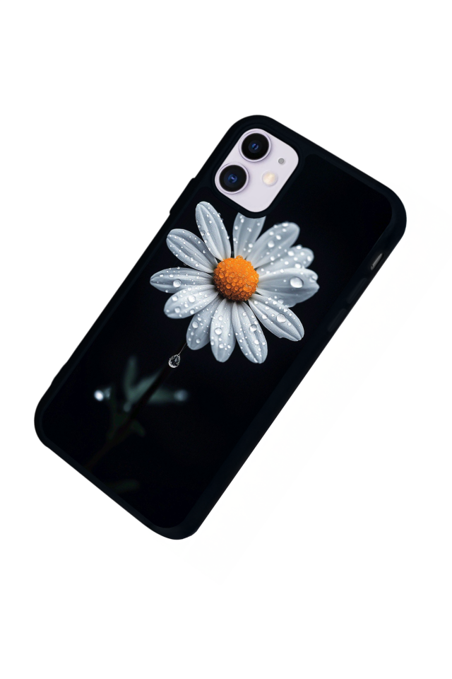 iPhone 11 Uyumlu Papatya Tasarımlı Glossy Premium Kılıf