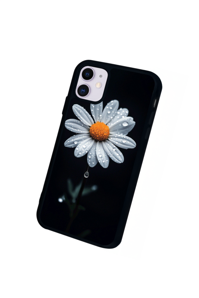 iPhone 11 Uyumlu Papatya Tasarımlı Glossy Premium Kılıf