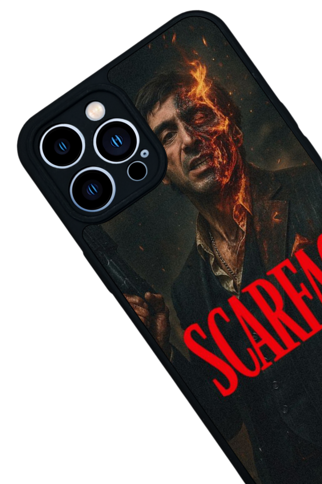 iPhone 12 Pro Max Uyumlu Scarface Tasarımlı Glossy Premium Kılıf