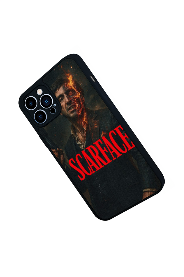 iPhone 12 Pro Max Uyumlu Scarface Tasarımlı Glossy Premium Kılıf
