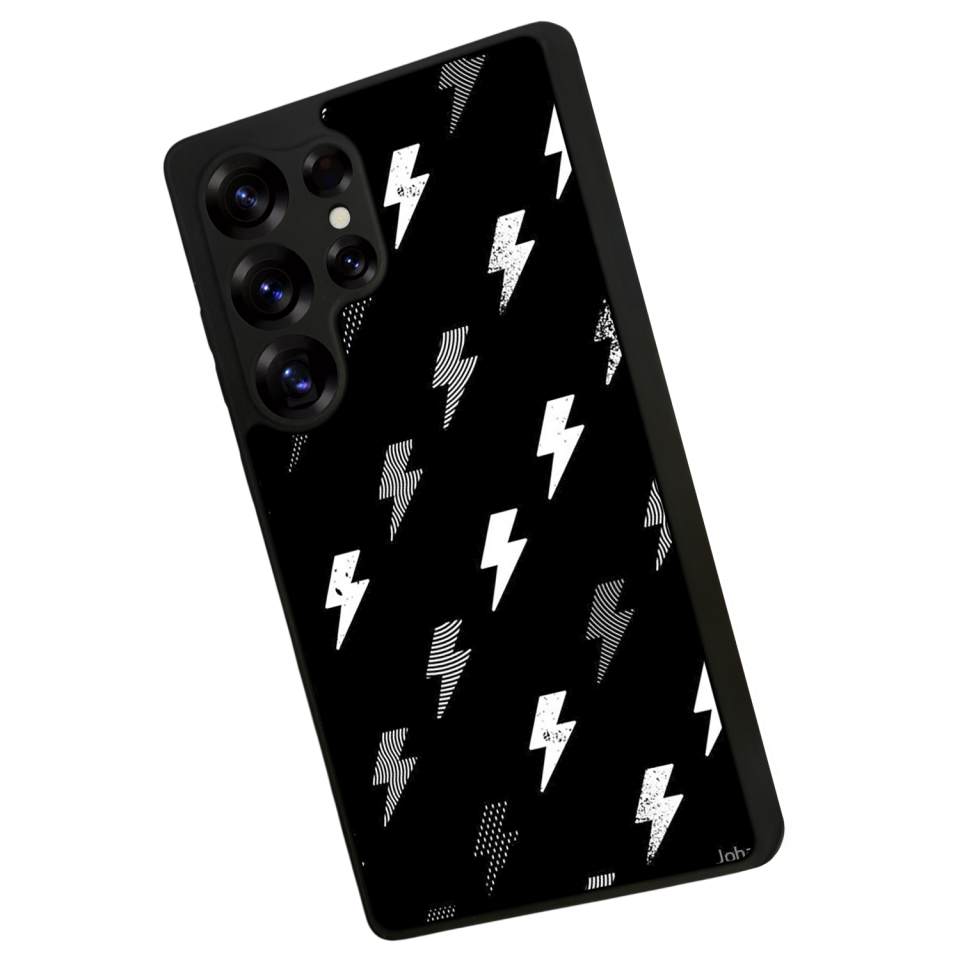 Samsung Galaxy S25 Ultra Uyumlu Simsek Tasarımlı Glossy Premium Kılıf