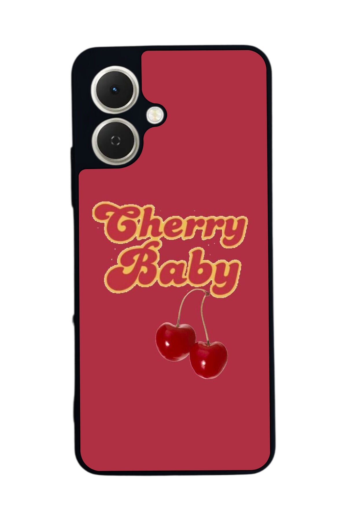 Tecno Spark GO 2 Uyumlu Kiraz Tasarımlı Glossy Premium Kılıf