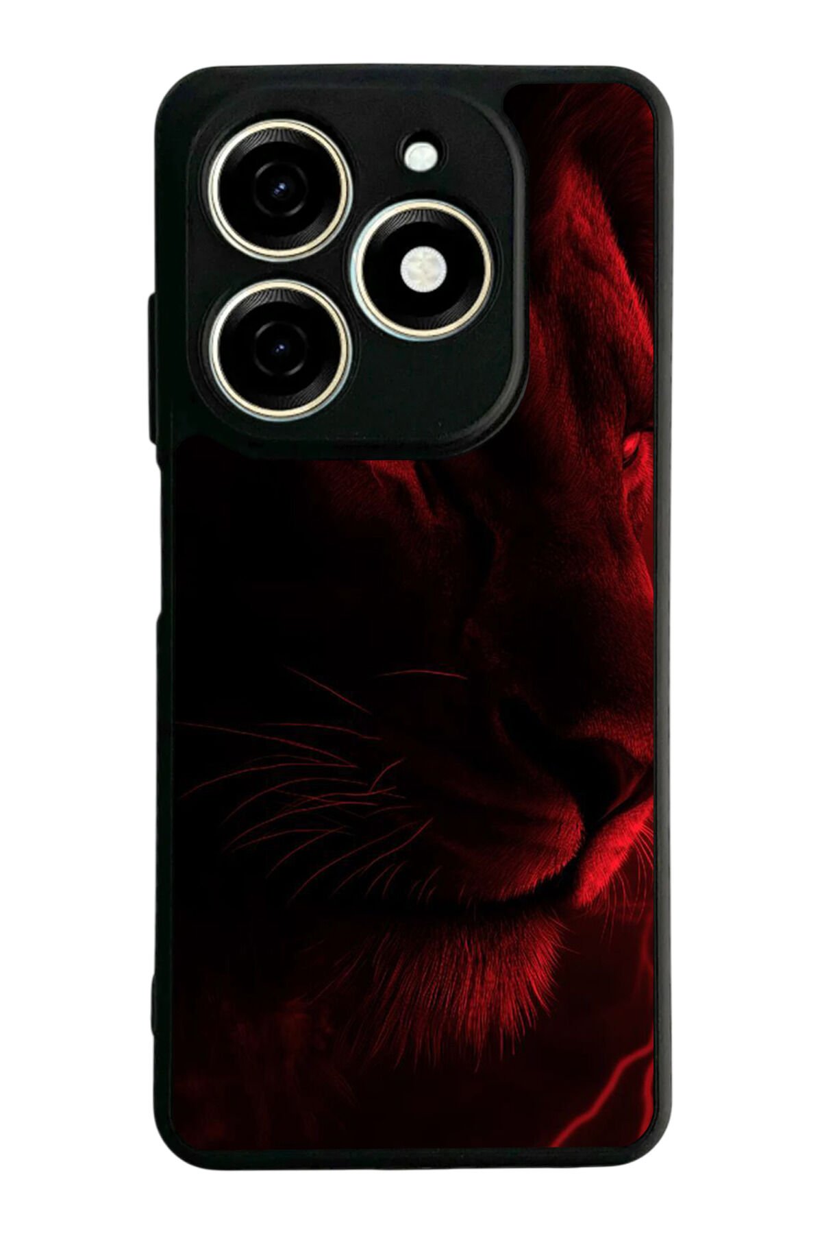 Tecno Spark 20/20C Uyumlu Aslan Tasarımlı Glossy Premium Kılıf