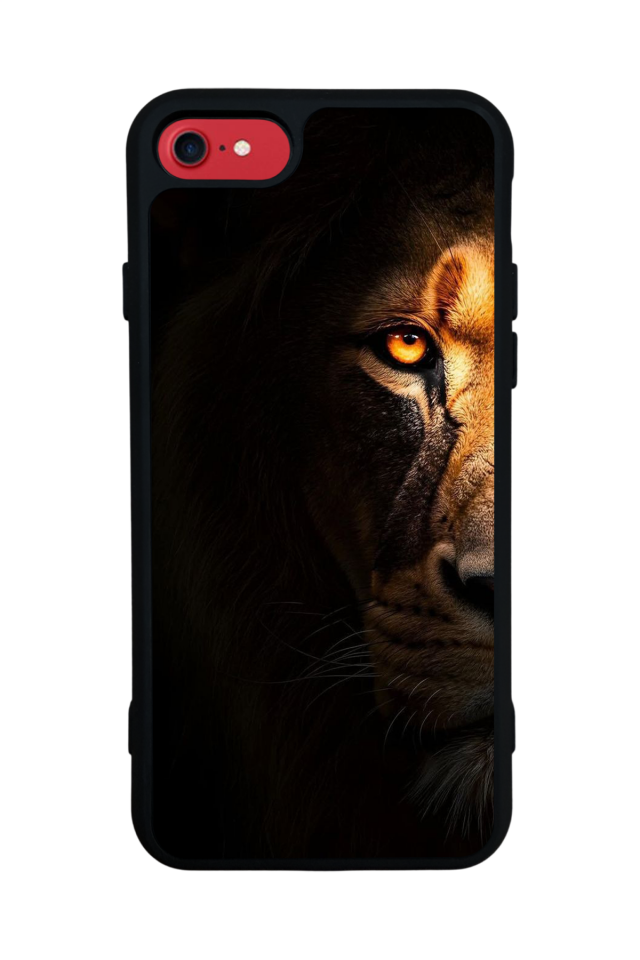 iPhone SE Uyumlu Aslan Tasarımlı Glossy Premium Kılıf