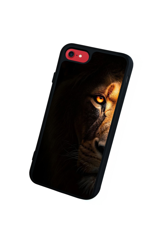 iPhone SE Uyumlu Aslan Tasarımlı Glossy Premium Kılıf