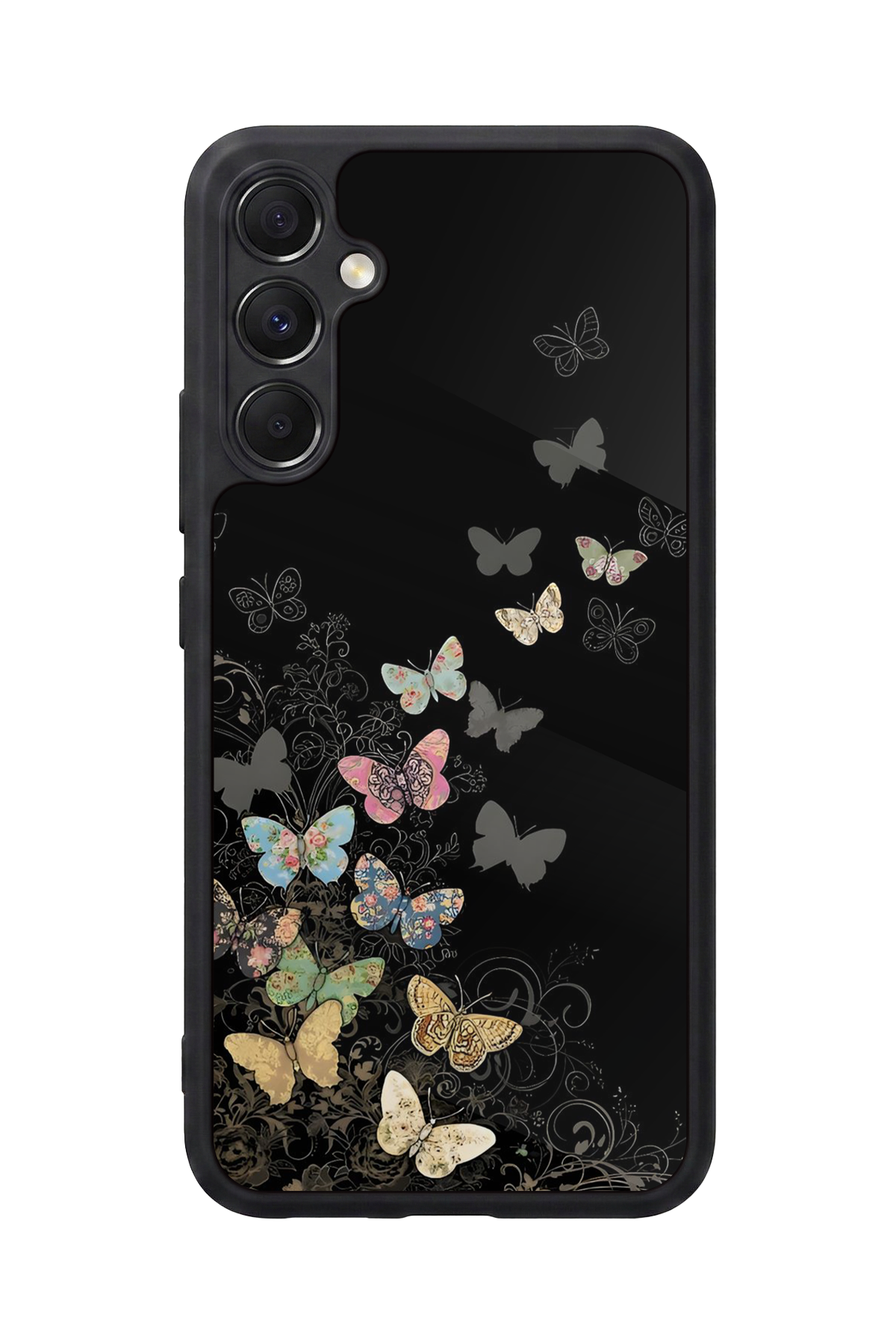 Samsung Galaxy M34 Uyumlu Kelebek Tasarımlı Glossy Premium Kılıf