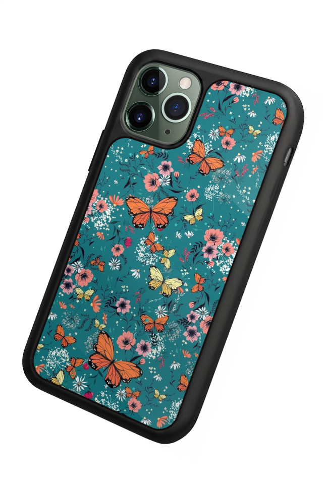 iPhone 11 Pro Max Uyumlu Kelebek Tasarımlı Glossy Premium Kılıf