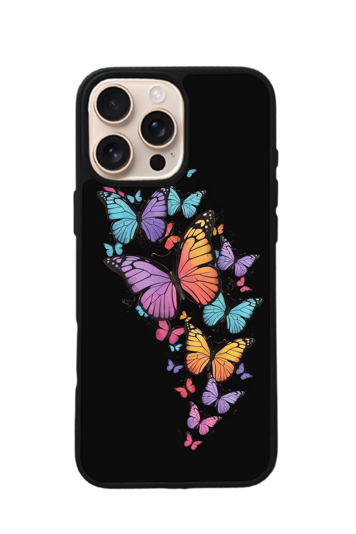 iPhone 14 Pro Uyumlu Kelebek Tasarımlı Glossy Premium Kılıf