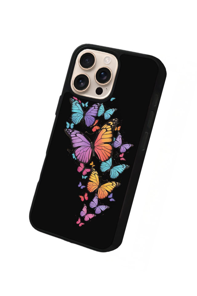 iPhone 14 Pro Uyumlu Kelebek Tasarımlı Glossy Premium Kılıf