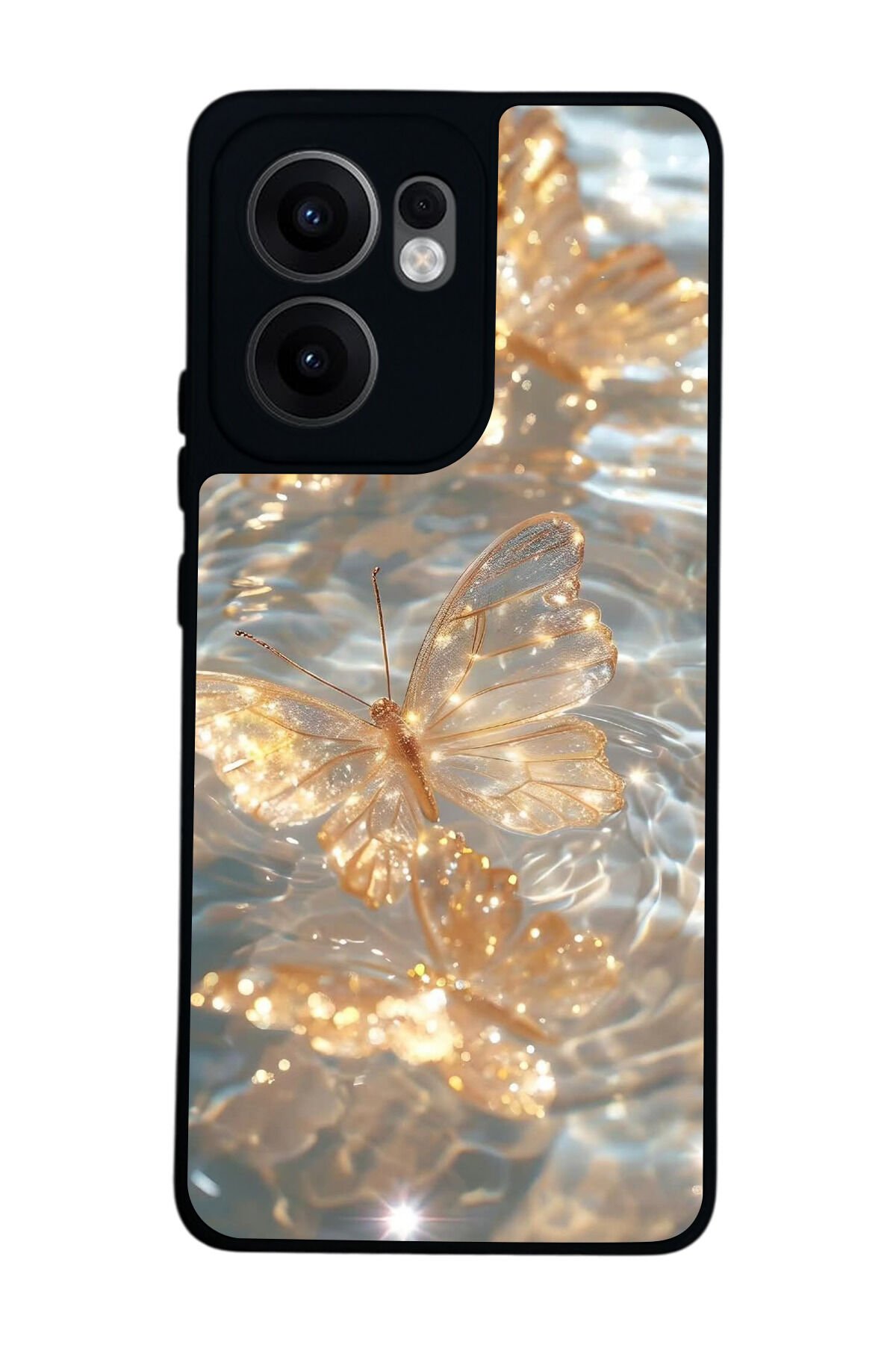 Oppo Reno 13F Uyumlu Kelebek Tasarımlı Glossy Premium Kılıf