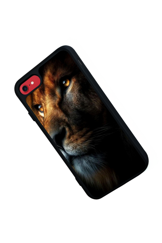 iPhone SE Uyumlu Aslan Tasarımlı Glossy Premium Kılıf