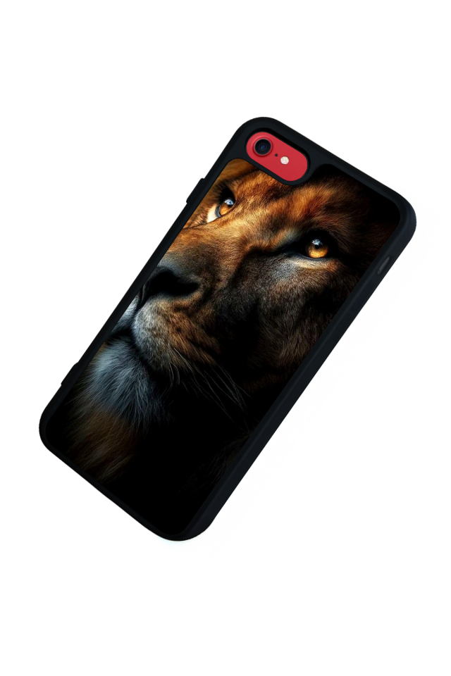 iPhone SE Uyumlu Aslan Tasarımlı Glossy Premium Kılıf
