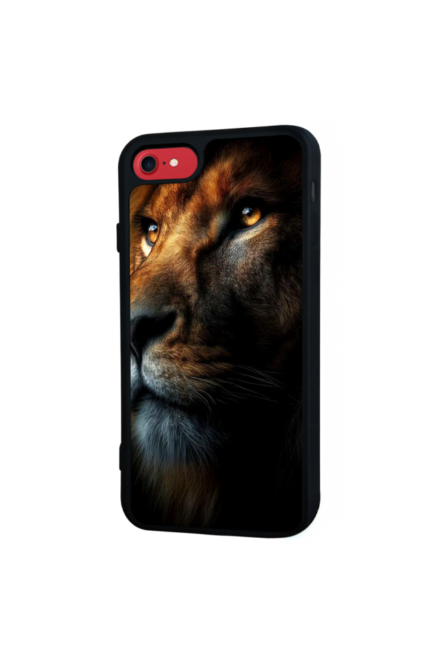 iPhone SE Uyumlu Aslan Tasarımlı Glossy Premium Kılıf
