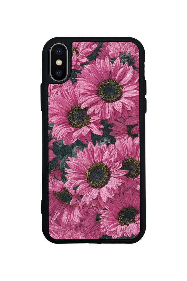 iPhone X/ XS Uyumlu Cicek Tasarımlı Glossy Premium Kılıf