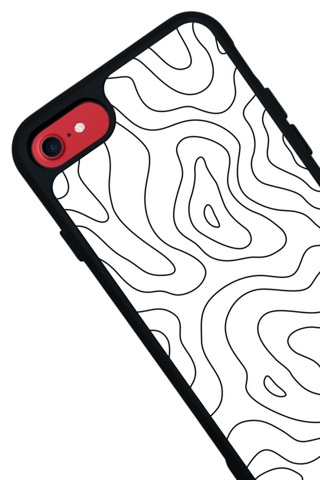iPhone 8 Uyumlu Çizgi Sanatı Tasarımlı Glossy Premium Kılıf