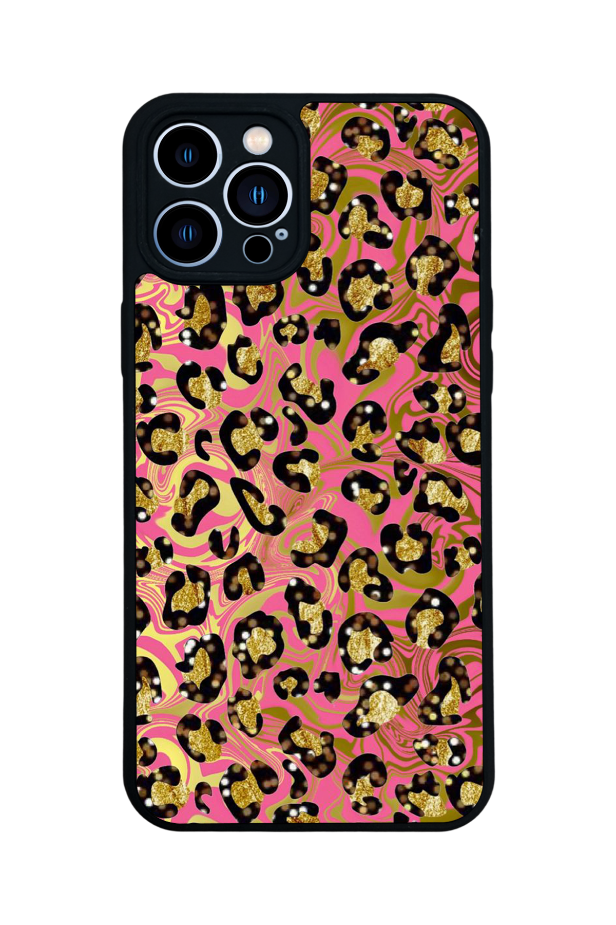 iPhone 12 Pro Max Uyumlu Hologram Leopar Tasarımlı Glossy Premium Kılıf
