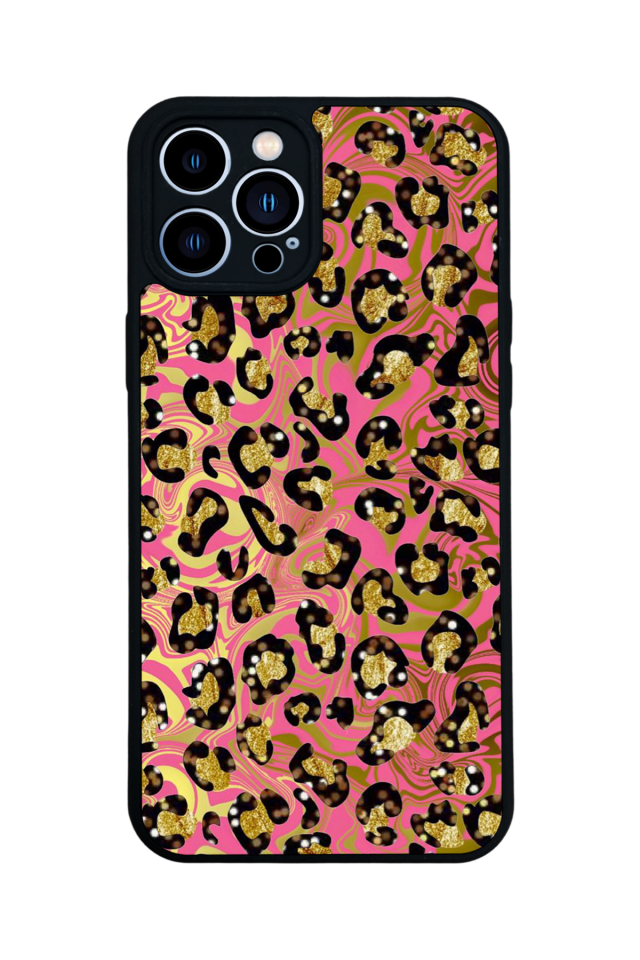 iPhone 12 Pro Max Uyumlu Hologram Leopar Tasarımlı Glossy Premium Kılıf