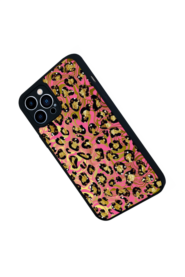 iPhone 12 Pro Max Uyumlu Hologram Leopar Tasarımlı Glossy Premium Kılıf