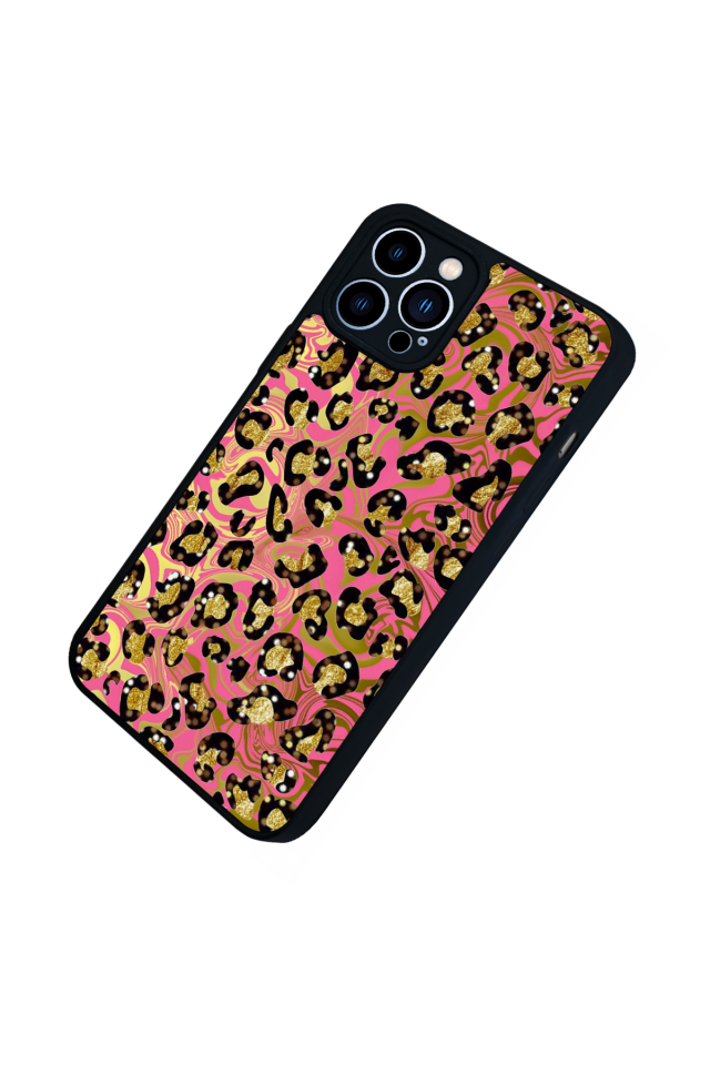 iPhone 12 Pro Max Uyumlu Hologram Leopar Tasarımlı Glossy Premium Kılıf