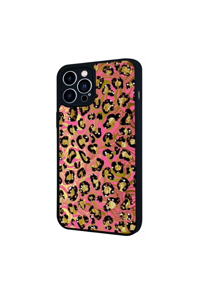 iPhone 12 Pro Max Uyumlu Hologram Leopar Tasarımlı Glossy Premium Kılıf