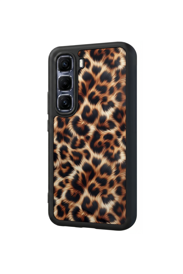 Infinix Hot 60 Pro Plus Uyumlu Leopar Tasarımlı Glossy Premium Kılıf