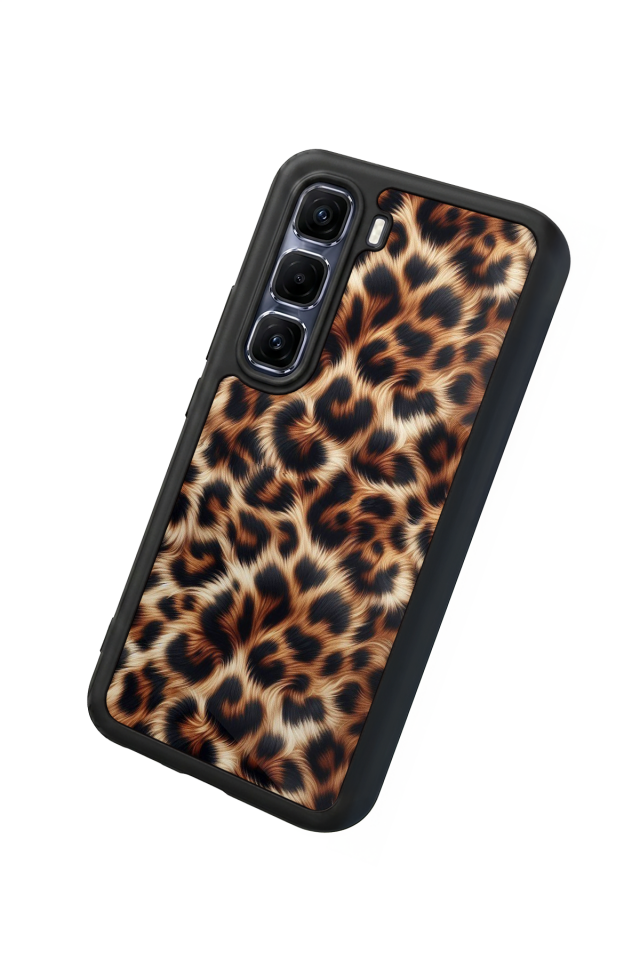 Infinix Hot 60 Pro Plus Uyumlu Leopar Tasarımlı Glossy Premium Kılıf