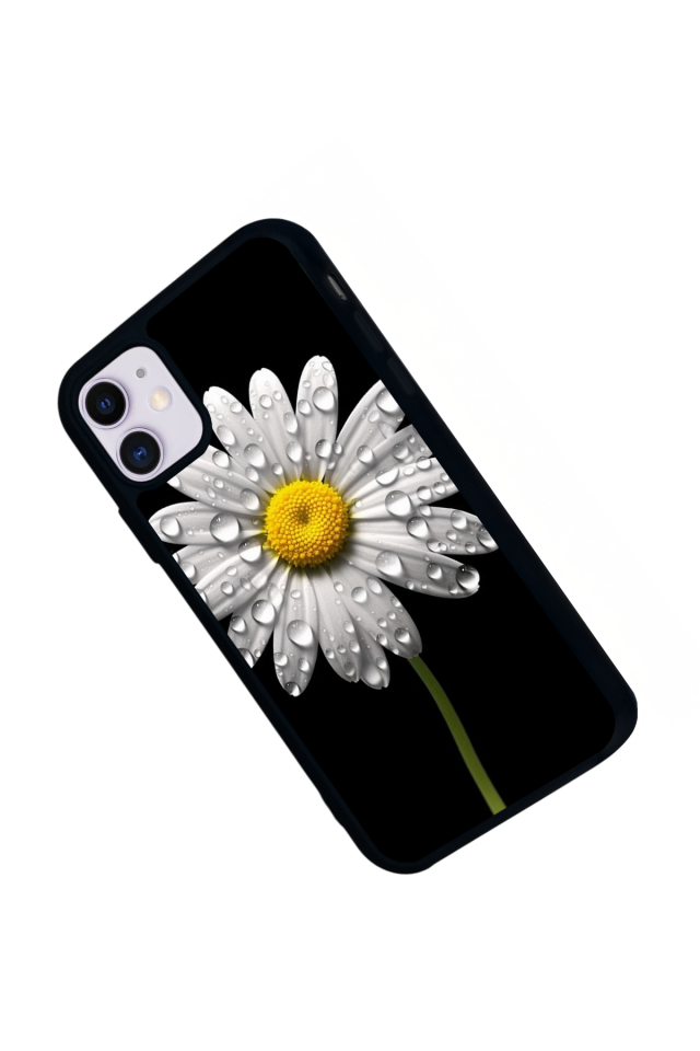 iPhone 11 Uyumlu Papatya Tasarımlı Glossy Premium Kılıf
