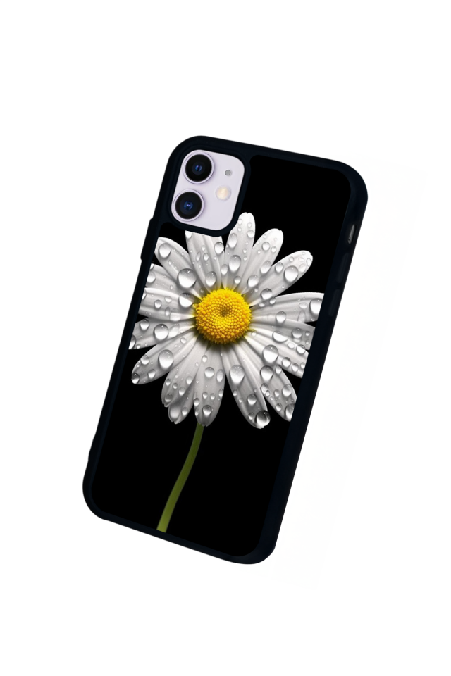 iPhone 11 Uyumlu Papatya Tasarımlı Glossy Premium Kılıf