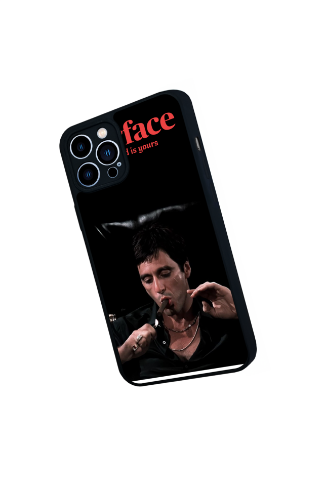 iPhone 12 Pro Max Uyumlu Scarface Tasarımlı Glossy Premium Kılıf