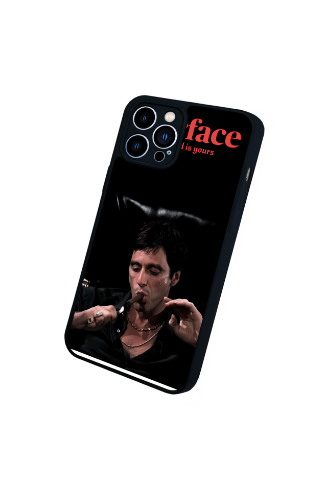 iPhone 12 Pro Max Uyumlu Scarface Tasarımlı Glossy Premium Kılıf