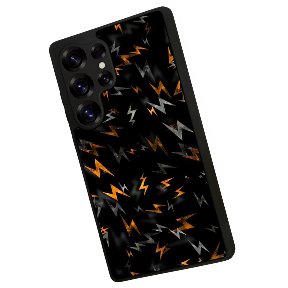 Samsung Galaxy S25 Ultra Uyumlu Simsek Tasarımlı Glossy Premium Kılıf