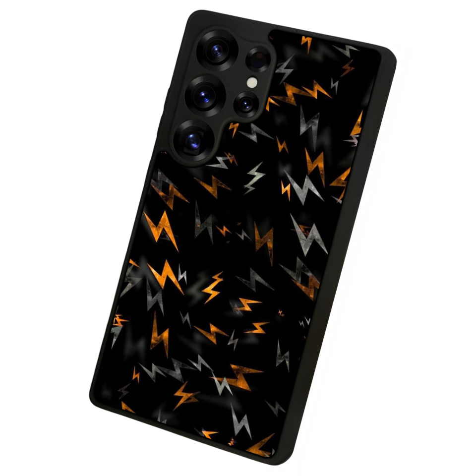 Samsung Galaxy S25 Ultra Uyumlu Simsek Tasarımlı Glossy Premium Kılıf