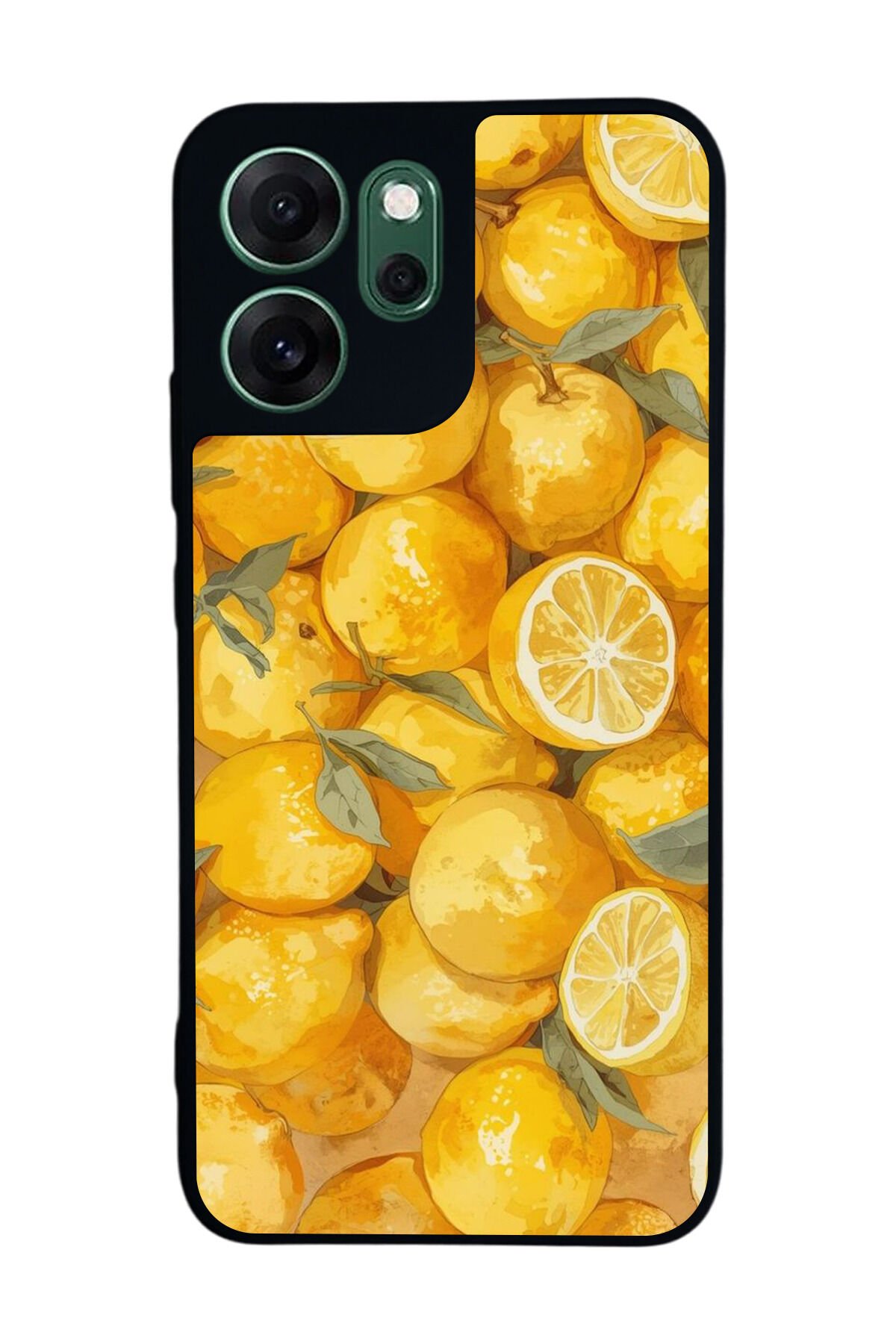 Oppo Reno 14F Uyumlu Limon Tasarımlı Glossy Premium Kılıf