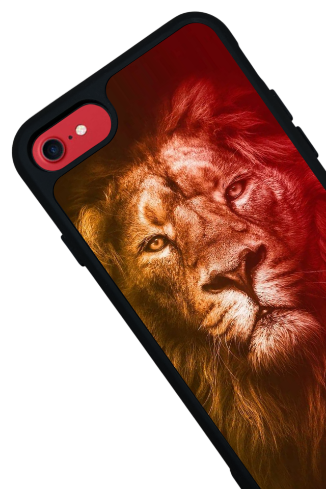 iPhone SE Uyumlu Aslan Tasarımlı Glossy Premium Kılıf