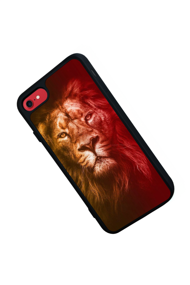 iPhone SE Uyumlu Aslan Tasarımlı Glossy Premium Kılıf